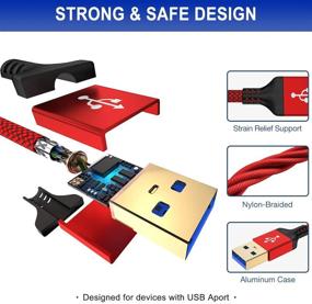 img 2 attached to 2-пакет кабелей USB A to USB A 3.0 (3.3фт + 6.6фт) от AkoaDa - двухсторонний кабель USB A male to A male для передачи данных, жестких дисков, камер, DVD-проигрывателя, ноутбуков-охлаждателей и других устройств (красный)