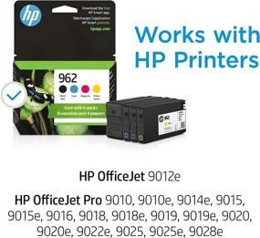 img 3 attached to 🖨️ HP 962 Black, Cyan, Magenta, Yellow Ink Cartridges (4-pack) for HP OfficeJet 9010 Series, OfficeJet Pro 9010/9020 Series | Instant Ink Eligible | 3YQ25AN
