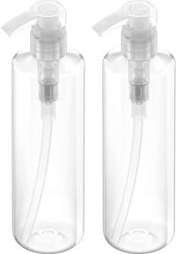 img 2 attached to Bar5F Plastic Pump Bottles, 16 oz - Refillable, Leak Proof, BPA Free - Ideal for Body Wash, Moisturizer, Face Cream, Liquid Hand Soap - Pack of 2