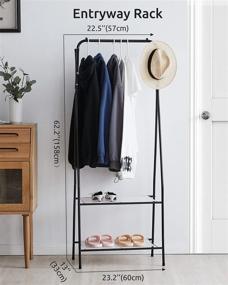 img 3 attached to 🧥 Black Coat Rack with Shelves - YOUDENOVA Small Clothes Rack, Freestanding Clothing Garment Rack for Living Room