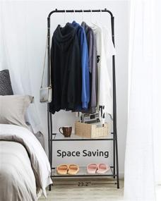 img 1 attached to 🧥 Black Coat Rack with Shelves - YOUDENOVA Small Clothes Rack, Freestanding Clothing Garment Rack for Living Room