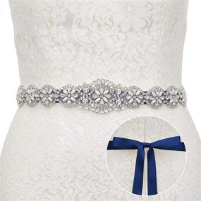 img 3 attached to SWEETV Wedding Beaded Applique Bridesmaid Women's Accessories and Belts