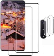 [2+2 pack] galaxy note 10 screen protector include 2 pack tempered glass screen protector +2 pack tempered glass camera lens protector accessories & supplies logo