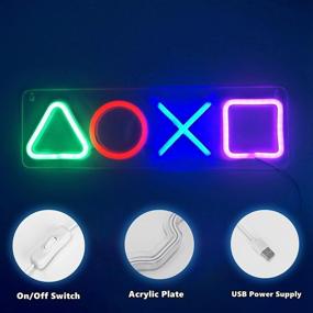 img 1 attached to 🎮 Gaming Neon Lights: USB Powered Led Sign (16.5"x4.7") for Bedroom & Game Room Decor - Ideal for Man Cave Bar, Living Room, and Party Decoration Accessories