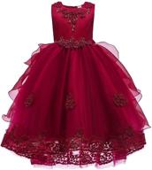 👑 little big girl flower tulle dress: perfect for princess pageants, birthdays, weddings, and formal events logo