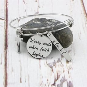 img 2 attached to Memgift Inspirational Bracelet: Christian Jewelry Gift for Her, Bible Verse Expandable Jewelry