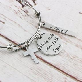 img 3 attached to Memgift Inspirational Bracelet: Christian Jewelry Gift for Her, Bible Verse Expandable Jewelry