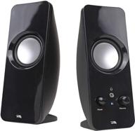 🔊 cyber acoustics ca-2050 2.0 speaker system: high-quality multimedia desktop computer speakers with separate headphone output, volume control, and power on/off logo