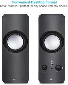 img 3 attached to 🔊 Cyber Acoustics CA-2050 2.0 Speaker System: High-Quality Multimedia Desktop Computer Speakers with Separate Headphone Output, Volume Control, and Power On/Off