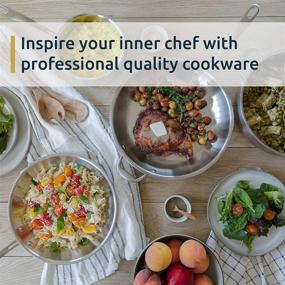 img 1 attached to 🍳 Kitchara Stainless Steel Cookware Set, 10-Piece, Premium Quality Brushed 18/10 Stainless Steel, 5-Ply Construction - Ideal for Home Chefs!