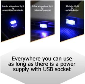 img 2 attached to 🔵 Rumfo Blue Night LED Decoration Mini USB Light (2Pcs) - Versatile 0.1W Car Interior Ambient Lamp for Automotive, Laptop, Power Bank & More