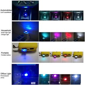 img 1 attached to 🔵 Rumfo Blue Night LED Decoration Mini USB Light (2Pcs) - Versatile 0.1W Car Interior Ambient Lamp for Automotive, Laptop, Power Bank & More
