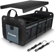 🚗 k knodel car trunk organizer - foldable cover, heavy duty & collapsible storage with lid, gray logo