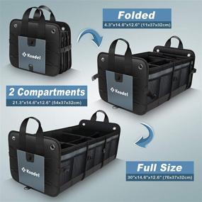 img 2 attached to 🚗 K KNODEL Car Trunk Organizer - Foldable Cover, Heavy Duty & Collapsible Storage with Lid, Gray