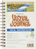 🎨 strathmore 400 series visual watercolor journal, 140 lb cold press, 5.5"x8", 22 sheets - white logo