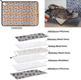 img 1 attached to 🔥 Large Heated Pet Heating Pad - Waterproof Electric Dog Bed - Indoor Cat Heating Pad - 34" x 21" - Easy to Clean - Heated Dog House Mat