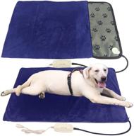 🔥 large heated pet heating pad - waterproof electric dog bed - indoor cat heating pad - 34" x 21" - easy to clean - heated dog house mat logo