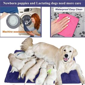 img 2 attached to 🔥 Large Heated Pet Heating Pad - Waterproof Electric Dog Bed - Indoor Cat Heating Pad - 34" x 21" - Easy to Clean - Heated Dog House Mat