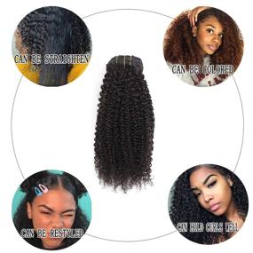 img 1 attached to 🌟 Волосы WENYU в стиле "Kinky Curly" на заколках для чернокожих женщин - Волосы из бразильского 8А реми - Волосы на заколках с кудрями типа 3C 4A - Натуральный черный цвет - 120 г (18 дюймов, волосы на заколках в стиле "Curly").