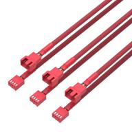 🔌 кабель-удлинитель для питания вентилятора qivynsry 3-pack 4-pin pwm - белый оплетенный адаптер с оплеткой - кабель-удлинитель питания вентилятора пк для компьютерного корпуса atx - кабель охлаждения вентилятора 4-pin/3-pin - красный - 18 дюймов/50 см. логотип