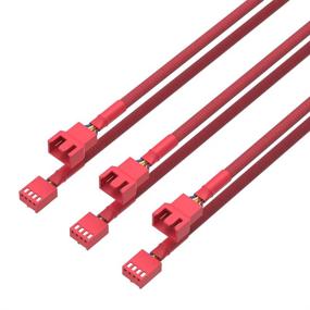 img 4 attached to 🔌 Кабель-удлинитель для питания вентилятора QIVYNSRY 3-Pack 4-Pin PWM - Белый оплетенный адаптер с оплеткой - Кабель-удлинитель питания вентилятора ПК для компьютерного корпуса ATX - Кабель охлаждения вентилятора 4-Pin/3-Pin - Красный - 18 дюймов/50 см.