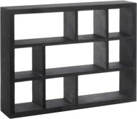 🪵 rustic wood floating shelves/freestanding shadow box - mygift 15-inch wall-mounted, with 9-slot, vertical or horizontal design in black logo