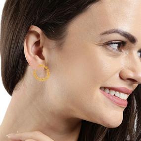 img 2 attached to 💫 Ethnadore Gold Plated Floral Leaf Spiral Stud Earrings Set – Statement Jewelry