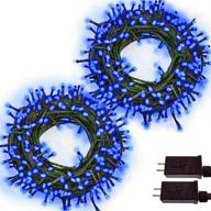 super bright 2-pack led christmas lights – 150 leds, 8 modes, blue, indoor/outdoor, extendable, twinkle lights logo