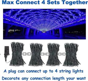 img 2 attached to Super Bright 2-Pack LED Christmas Lights – 150 LEDs, 8 Modes, Blue, Indoor/Outdoor, Extendable, Twinkle Lights