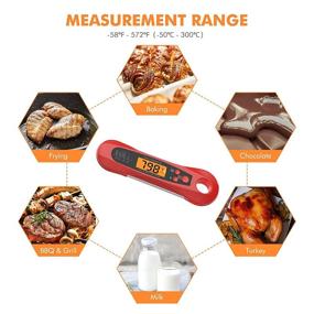 img 1 attached to Waterproof Digital Meat Thermometer for Cooking | Instant Read Food 🌡️ Thermometer with Backlight & Calibration | Kitchen Probe for Grilling, BBQ & Cooking