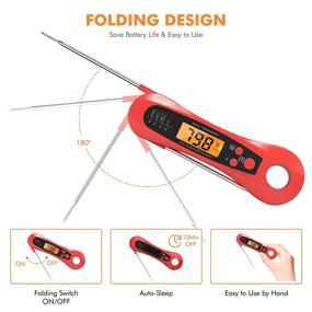 img 2 attached to Waterproof Digital Meat Thermometer for Cooking | Instant Read Food 🌡️ Thermometer with Backlight & Calibration | Kitchen Probe for Grilling, BBQ & Cooking