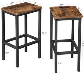 img 3 attached to 🪑 Set of 2 VASAGLE Bar Stools, Industrial Kitchen Breakfast Bar Chairs with Footrest, Rustic Brown and Black - Perfect for Living Room, Party Room (ULBC65X)