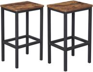 🪑 set of 2 vasagle bar stools, industrial kitchen breakfast bar chairs with footrest, rustic brown and black - perfect for living room, party room (ulbc65x) logo