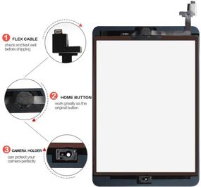 img 3 attached to Полная замена дигитайзера iPad Mini с микросхемой IC, кнопкой Home и держателем камеры - белый. Совместим с моделями A1432, A1454, A1455, A1489, A1490