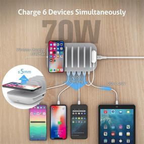 img 3 attached to 🔌 SooPii 70W Charging Station with 5 Port Charging Dock, 15W Wireless Charger, 25W USB C PD/PPS Fast Charging for iPad, iPhone Xs/Max/12/Samsung, 4 USB Ports for Phone, Tablet, Earphone