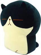 plush cat doll pillow: cute fluffy soft bread toast 🐱 cat cushion - perfect animal pillow for kids (black, 17.7 inch) logo