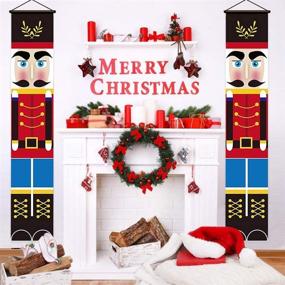 img 3 attached to FANA Nutcracker Banners Christmas Decorations 6ft - Outdoor Xmas Decor - Soldier Model Nutcracker Banners for Front Door Porch Garden Indoor Exterior Kids Party (Black Red)