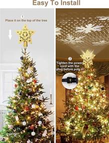 img 1 attached to 🌟 Rotating LED White Snowflake Projection Christmas Star Tree Topper – Homlab Gold Star Tree Topper with Extra Window Snowflake Light, 3D Hollow Glitter Home Decoration for Xmas Holiday Tree