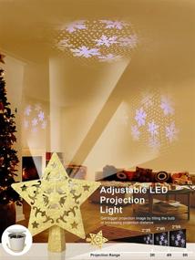 img 3 attached to 🌟 Rotating LED White Snowflake Projection Christmas Star Tree Topper – Homlab Gold Star Tree Topper with Extra Window Snowflake Light, 3D Hollow Glitter Home Decoration for Xmas Holiday Tree
