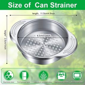 img 3 attached to 🥫 Stainless Steel Tuna Can Strainer - Set of 2 - Food Can Filter Sieve with Press Lid - Ideal Canning Colander and Oil Drainer - Perfect for Beans, Vegetables, and More