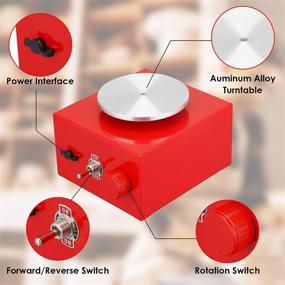 img 1 attached to 🔴 Electric Ceramic Pottery Turntable for Beginners (Red)