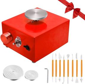 img 4 attached to 🔴 Electric Ceramic Pottery Turntable for Beginners (Red)