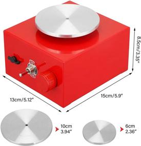 img 3 attached to 🔴 Electric Ceramic Pottery Turntable for Beginners (Red)