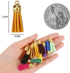 img 2 attached to 🔑 100 Pcs Bulk DIYASY Keychain Tassels - Colored Leather Tassels for Jewelry Making, Keychain Accessories Craft, Earrings, and Bracelets - 25 Vibrant Colors