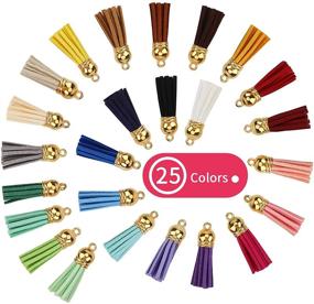 img 3 attached to 🔑 100 Pcs Bulk DIYASY Keychain Tassels - Colored Leather Tassels for Jewelry Making, Keychain Accessories Craft, Earrings, and Bracelets - 25 Vibrant Colors