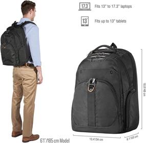 img 2 attached to 🎒 EVERKI Atlas Business Laptop Backpack, Adjustable Compartment for 13-Inch to 17.3-Inch Laptops, Unisex Design, Travel-Friendly (EKP121)