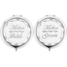 img 4 attached to Wedding Keepsake Crystal Compact Mirror，Engraved