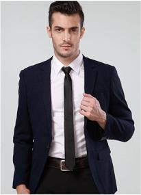 img 3 attached to Landisun Exclusive Skinny Black Necktie: Elevate Your Style with Class and Elegance