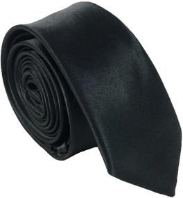 img 1 attached to Landisun Exclusive Skinny Black Necktie: Elevate Your Style with Class and Elegance