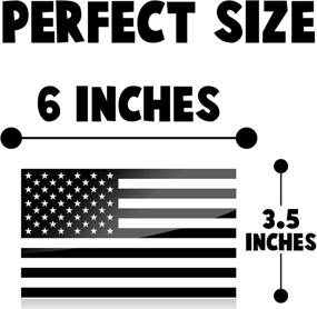 img 2 attached to 🚚 Truck American Flag Stickers - Black Self Adhesive with Clear Vinyl, 6" x 3.5" (Set of 2)